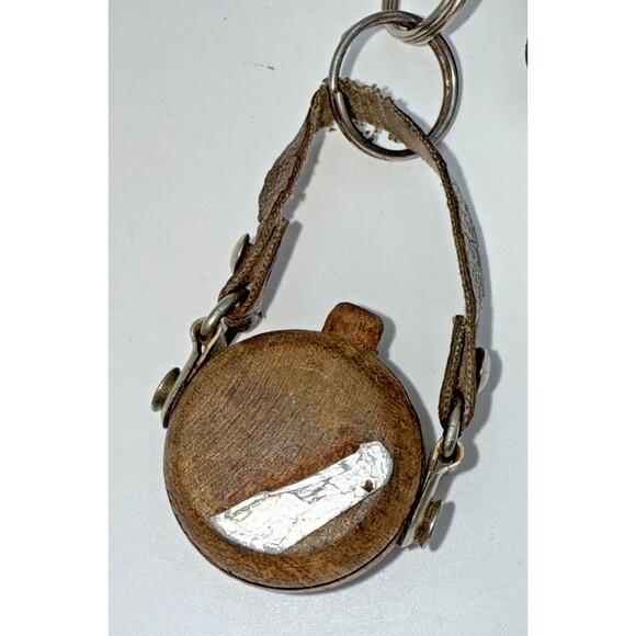 Vintage Handcrafted Tooled Leather Keychains Coin Purse, Shoe, Canteen Mexico - Picture 8 of 9